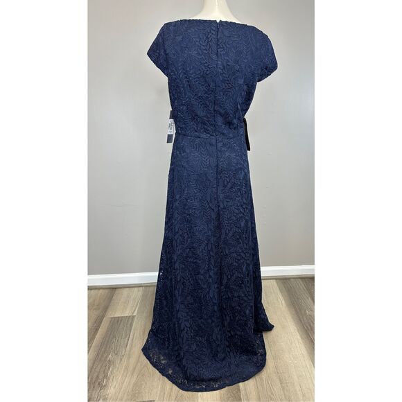 Kay Unger Claudia Pleated Lace Gown Size 12 $398 - Picture 6 of 8